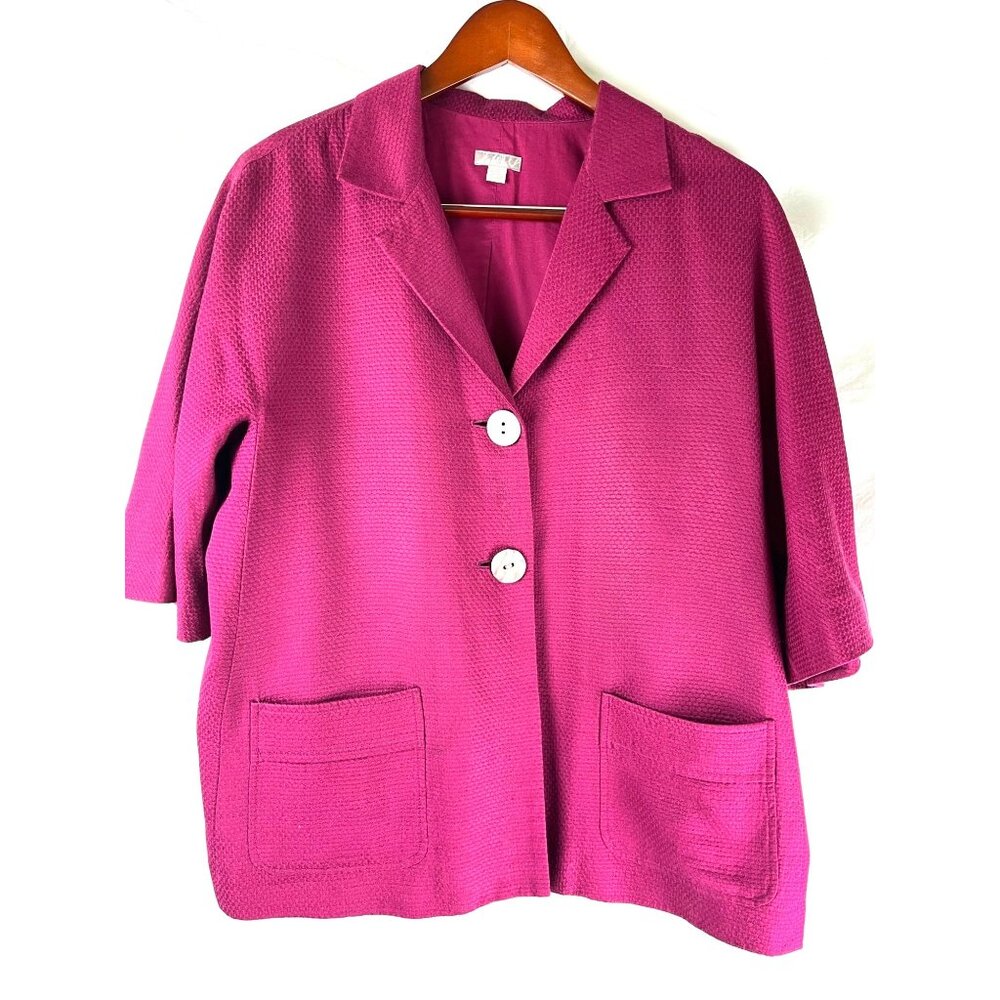 Breezy Cottage Preppy J.Jill Silk Blend Orchid Button Blazer, Women's Large